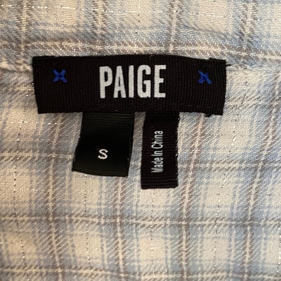 PAIGE flannel shimmer thread embellish size small - Picture 4 of 5